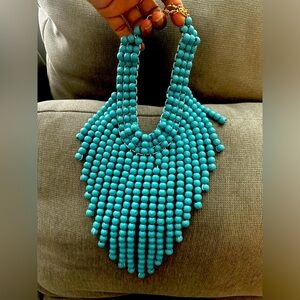Blue beaded necklace!!! Comes in blue or yellow!!!